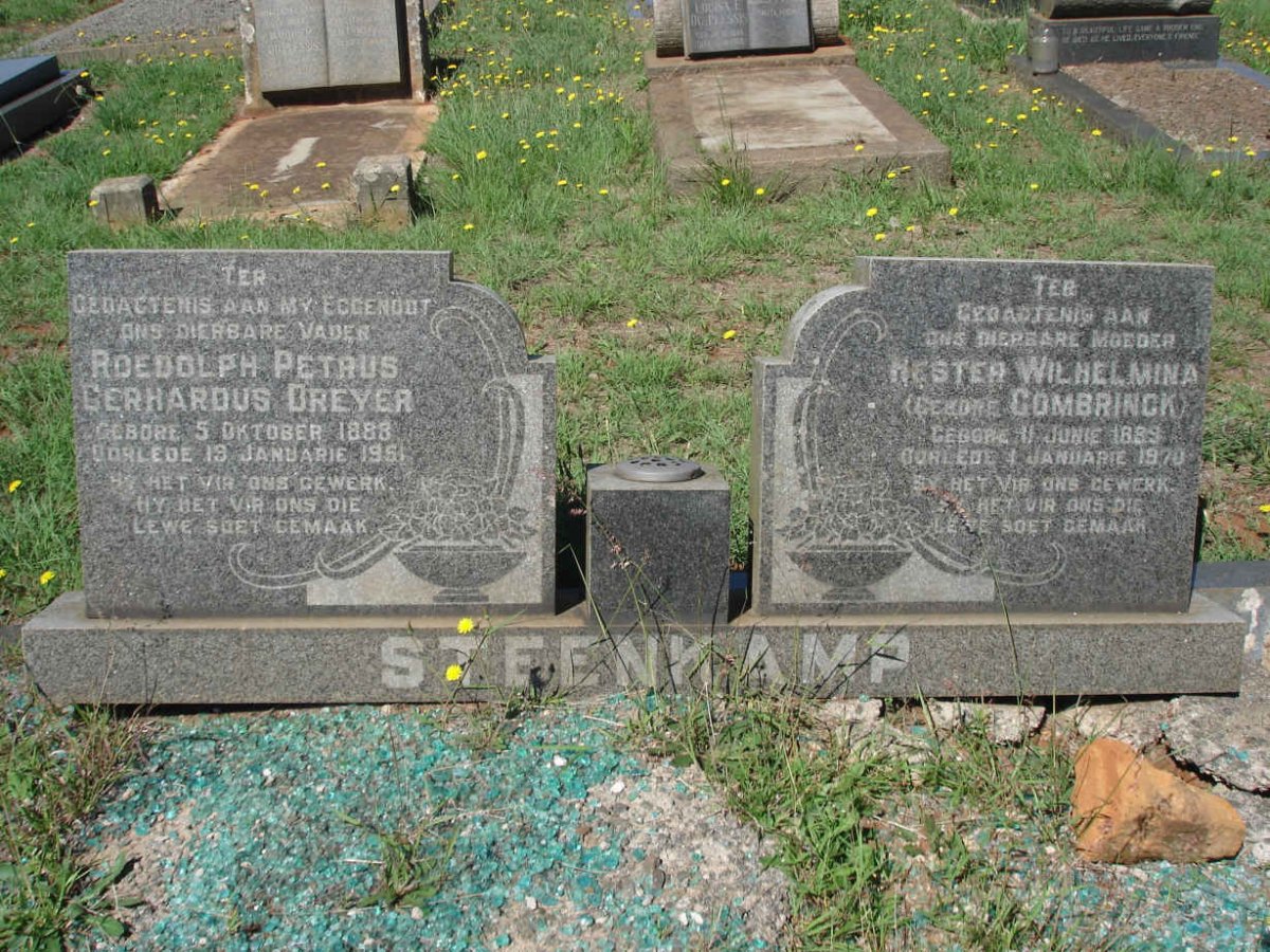 STEENKAMP Roedolph Petrus Gerhardus Dreyer 1888-1951 &amp; Hester Wilhelmina COMBRINK 1889-1970
