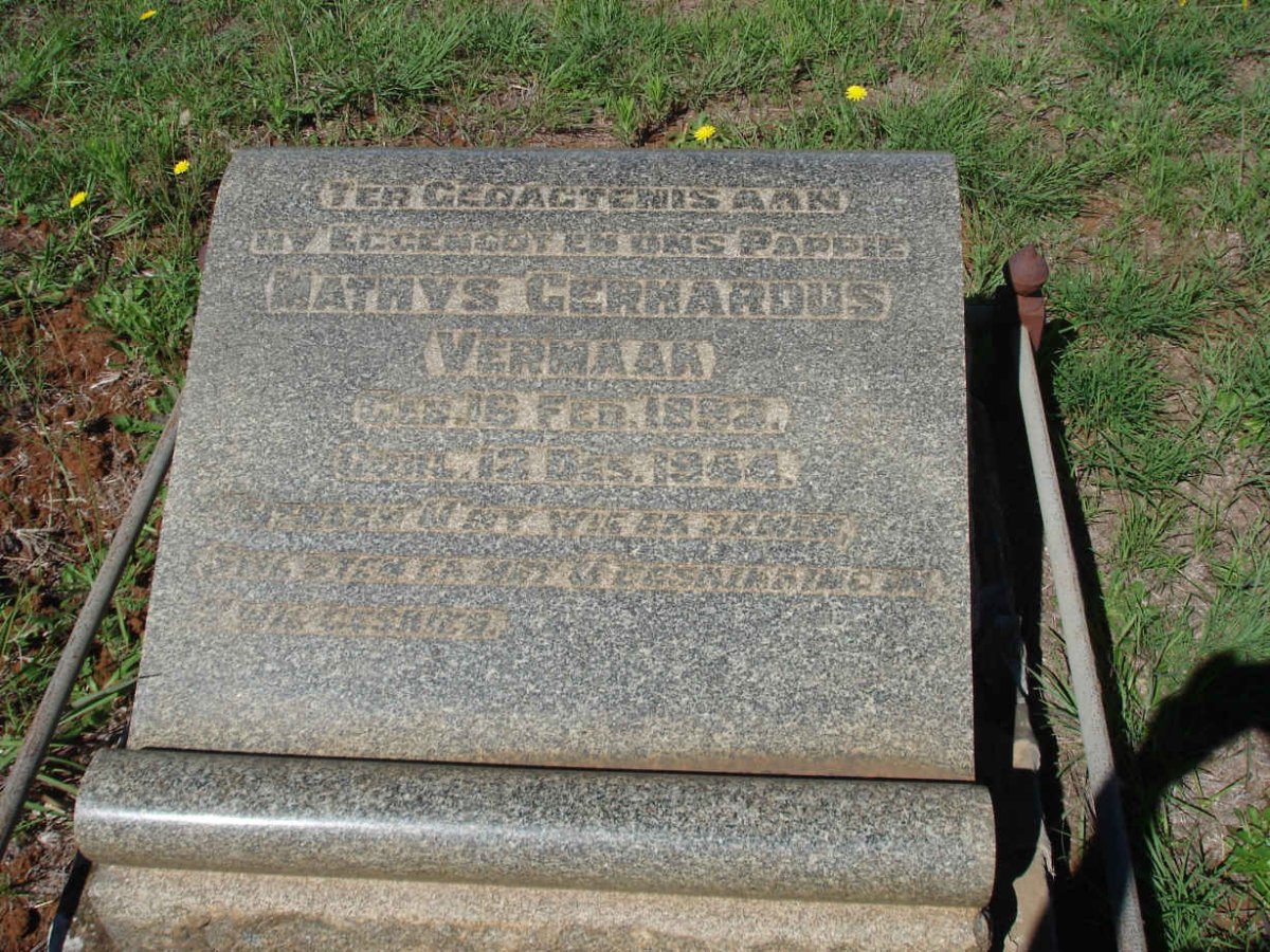 VERMAAK Mathys Gerhardus 1892-1954