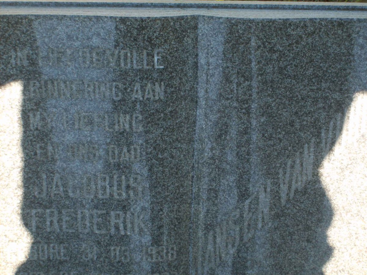 VUUREN Jacobus Frederik, Jansen van 1938-