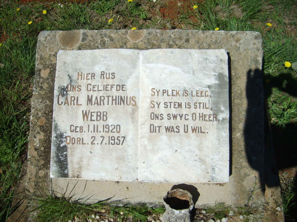WEBB Carl Marthinus 1920-1957