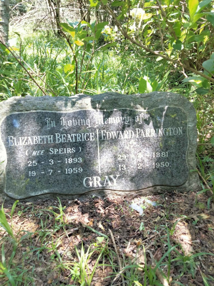 GRAY Edward Parrington 1881-1950 &amp; Elizabeth Beatrice SPEIRS 1893-1959