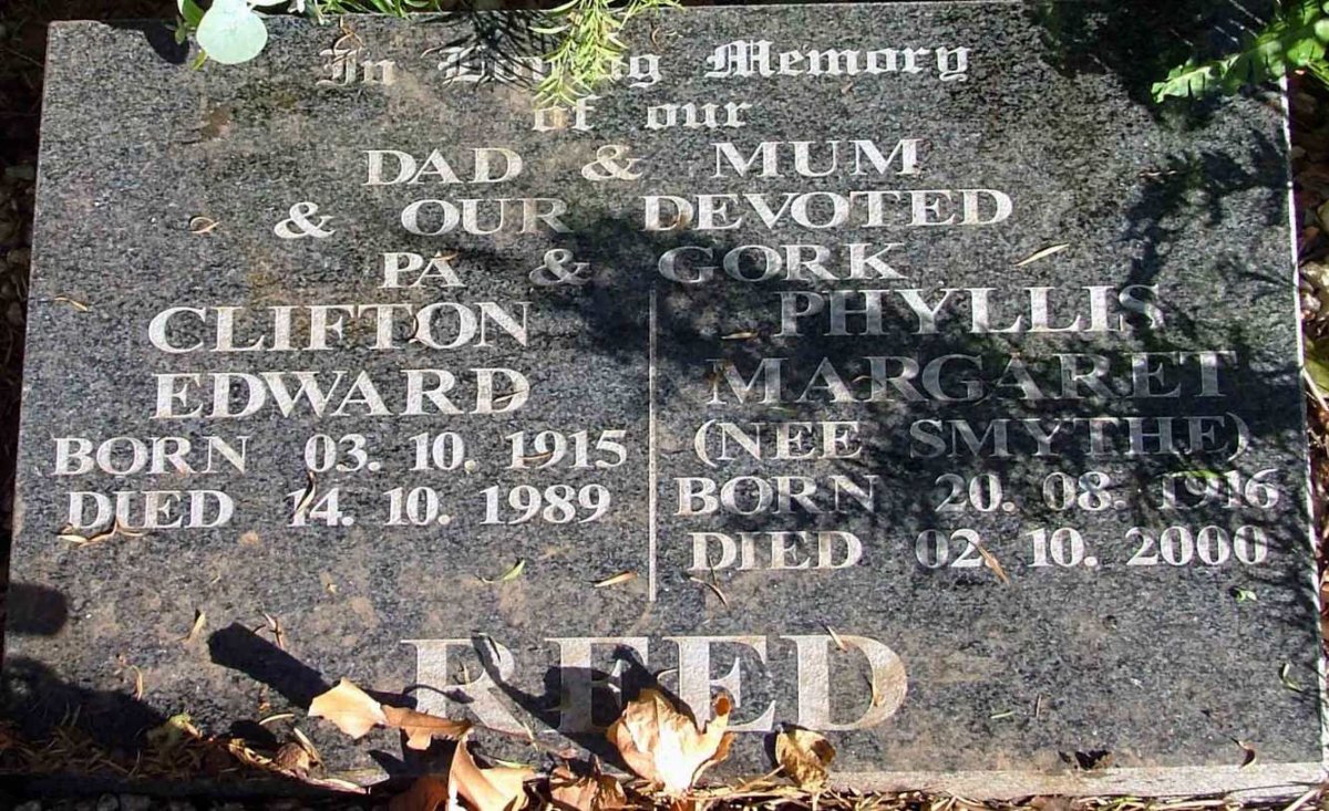 REED Clifton Edward 1915-1989 &amp; Phyllis Margaret SMYTHE 1916-2000