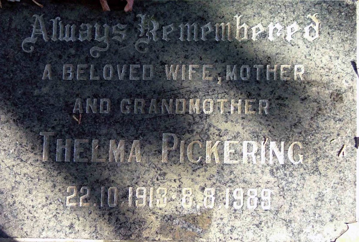 PICKERING Thelma 1913-1989