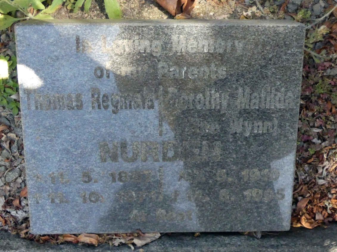 NURDEN Thomas Reginald 18??- &amp; Dorothy Matilda WYNN 19?0-19?5