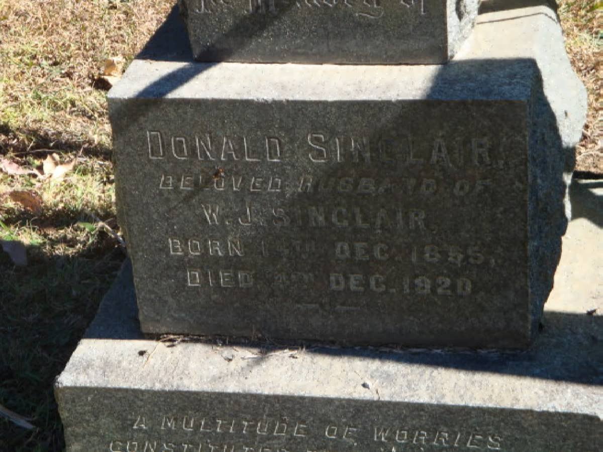 SINCLAIR Donald  1855-1920