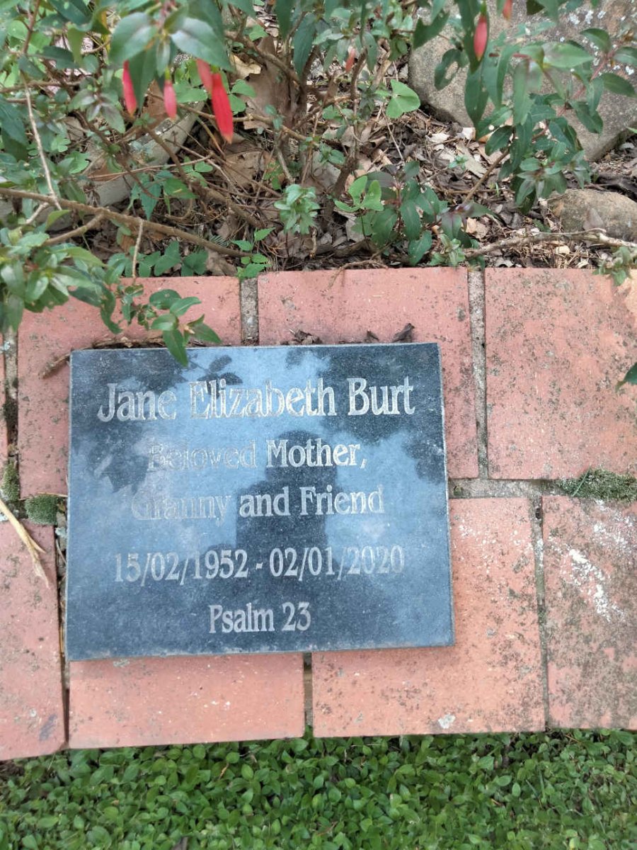 BURT Jane Elizabeth 1952-2020