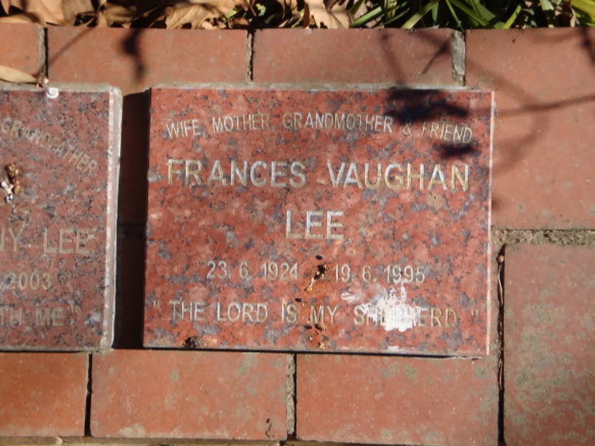 LEE Frances Vaughan 1924-1995