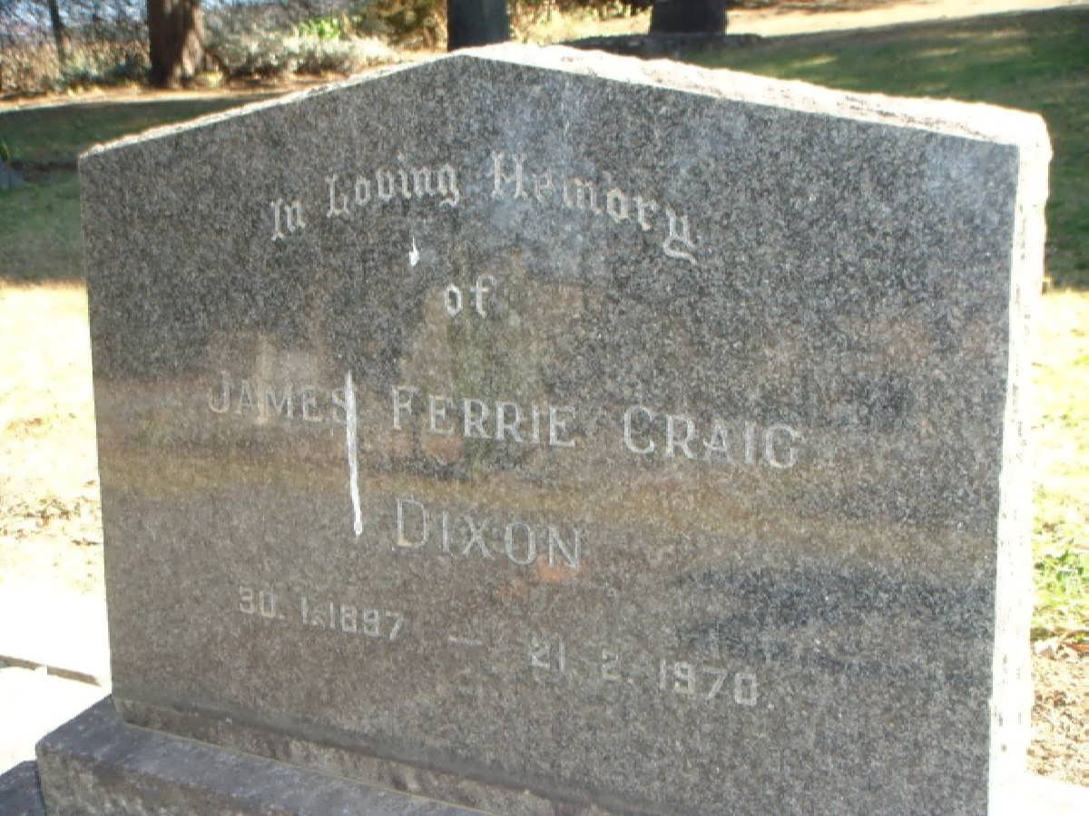 DIXON James Ferrie Craig 1897-1970