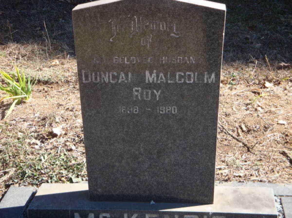McKENZIE Duncan Malcolm Roy 1898-1980