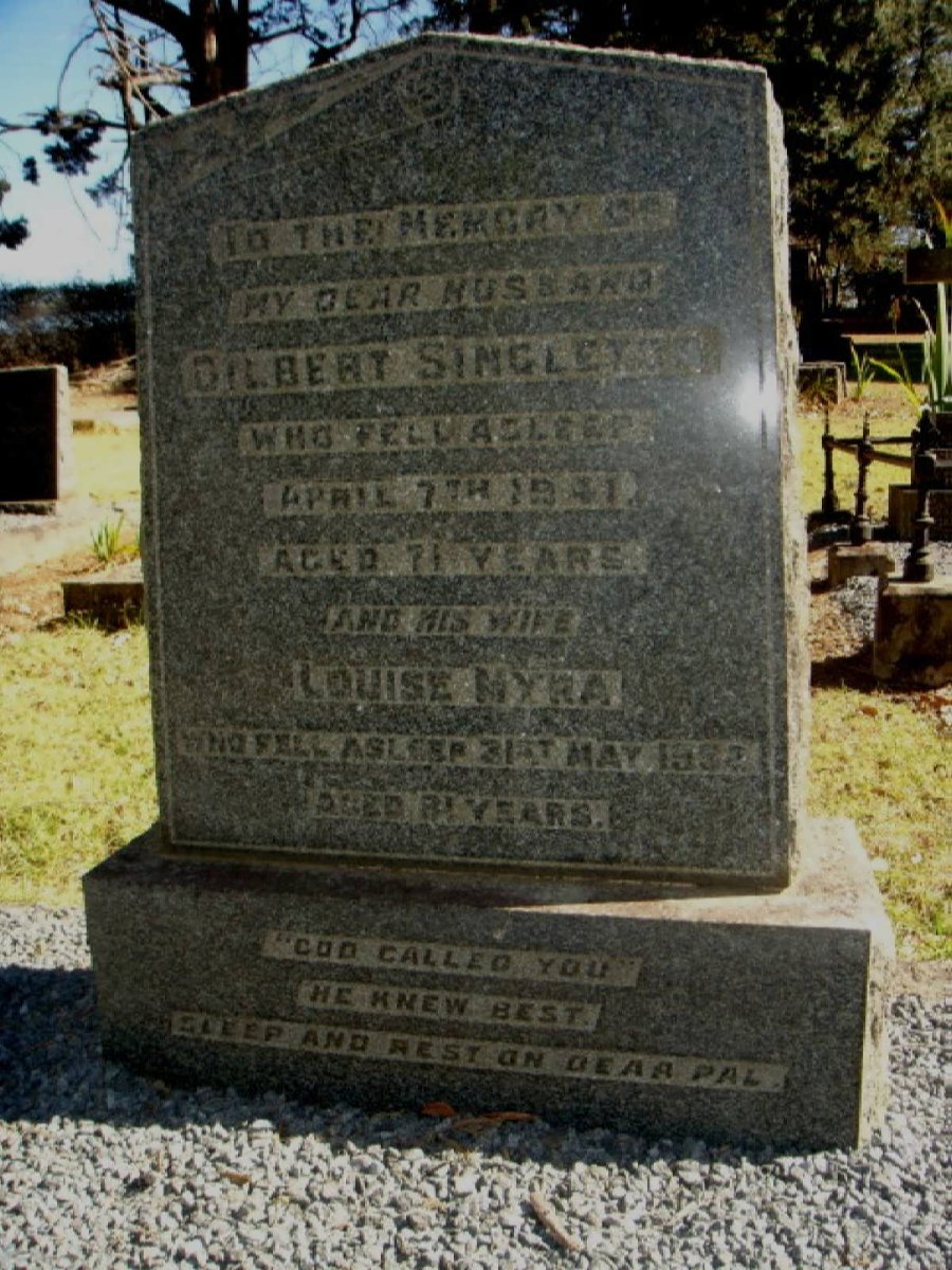SINGLETON Gilbert -1941 &amp; Louise Myra -1952