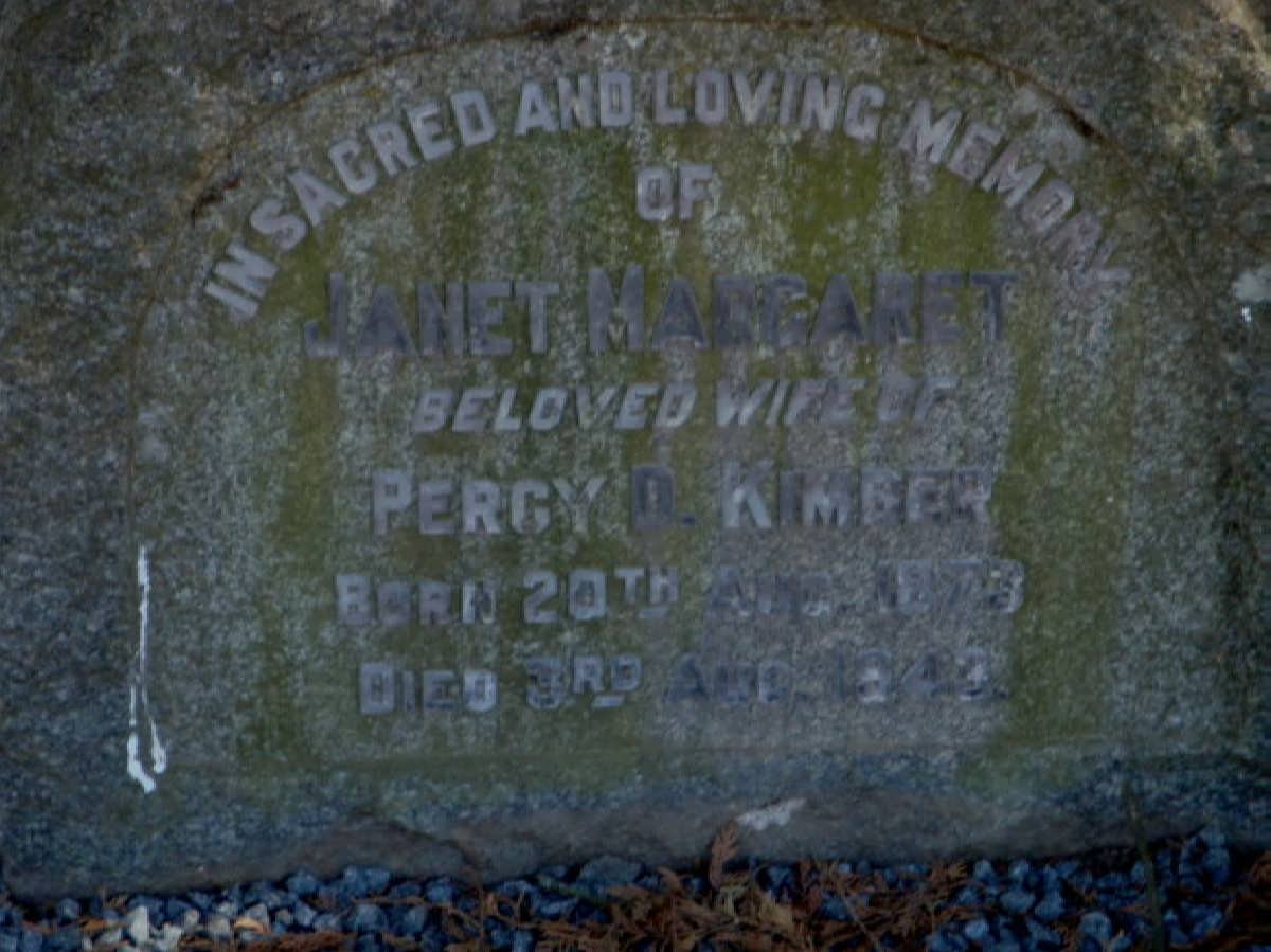 KIMBER Janet Margaret 1873-1949