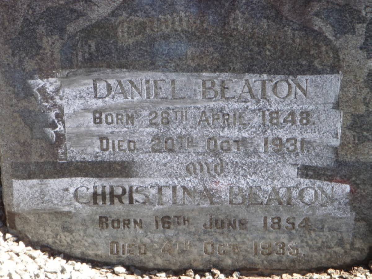 BEATON Daniel 1848-1931 &amp; Christina 1854-1935