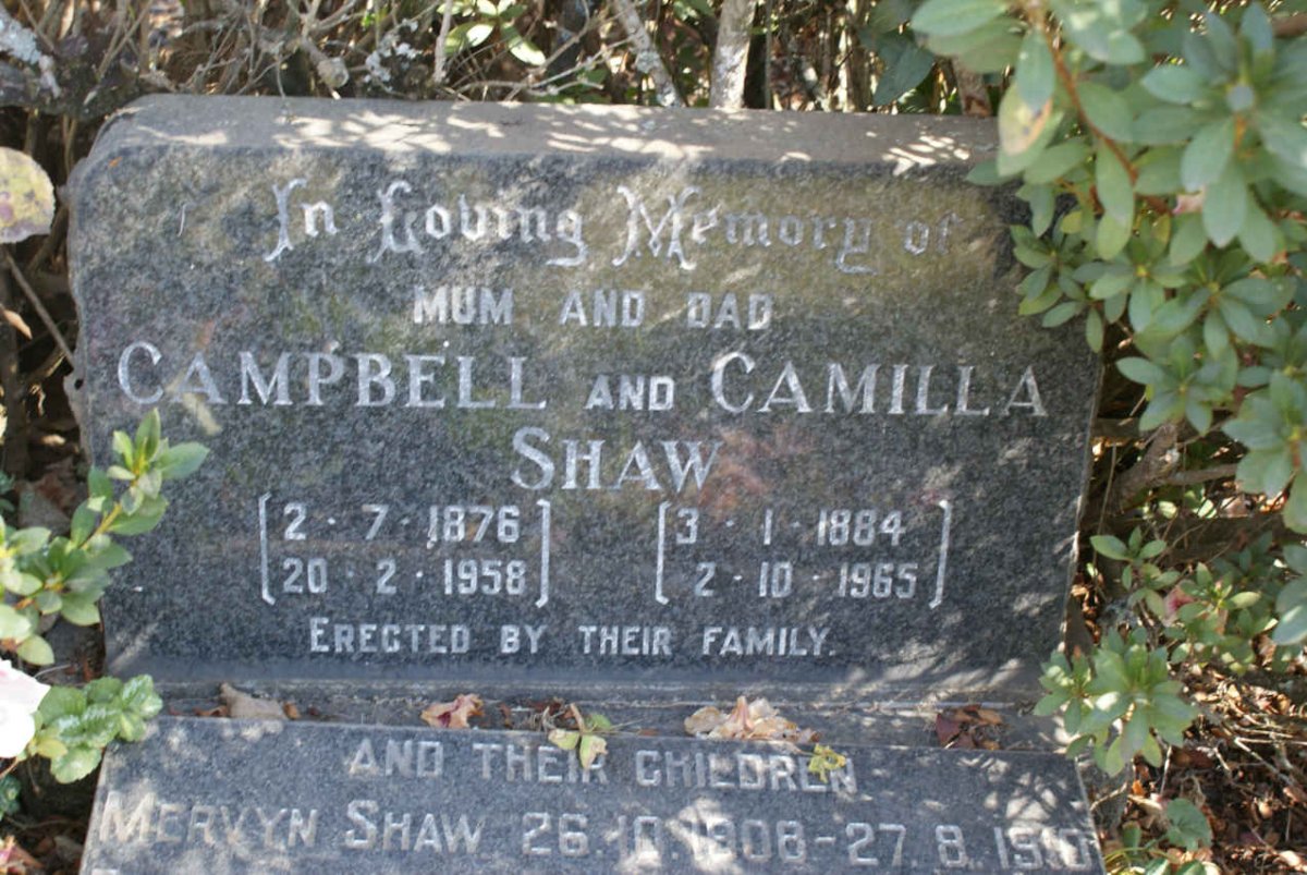SHAW Campbell 1876-1958 &amp; Camilla 1884-1965 :: SHAW