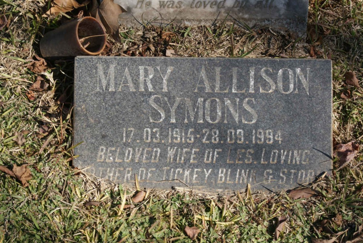 SYMONS Mary Allison 1915-1994