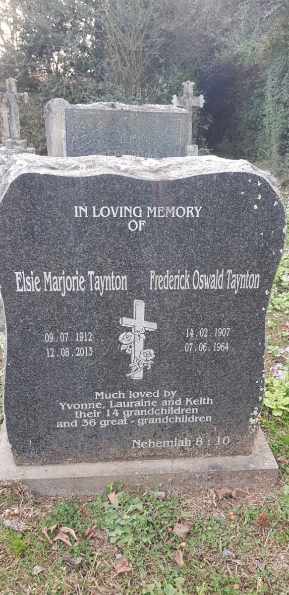 TAYNTON Frederick Oswald 1907-1964 &amp; Elsie Marjorie 1912-2013
