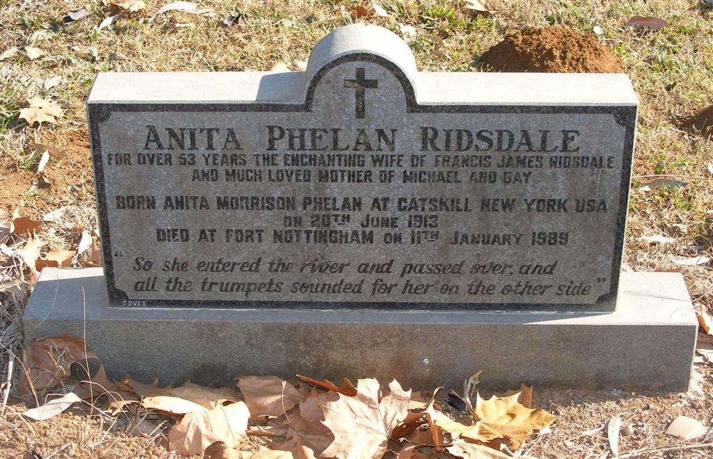 RIDSDALE Anita Morrison nee PHELAN 1913-1989
