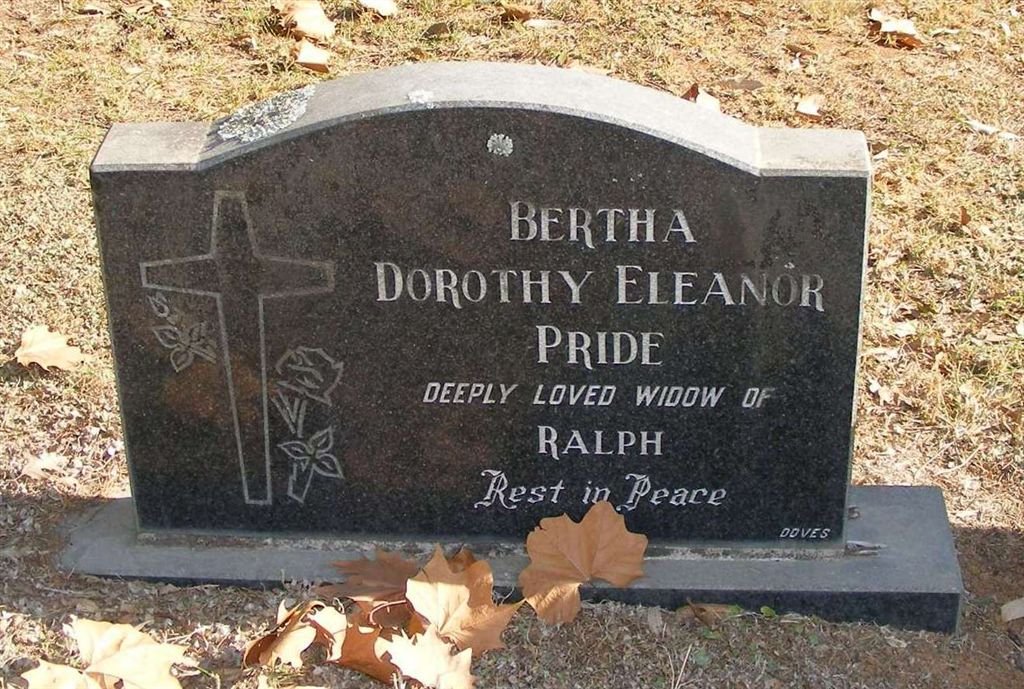 PRIDE Bertha Dorothy Eleanor nee WOODHAMS