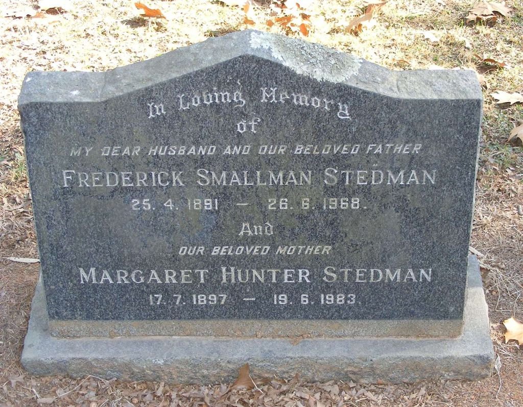 STEDMAN Frederick Smallman 1891 -1968 &amp; Margaret Hunter 1897-1983