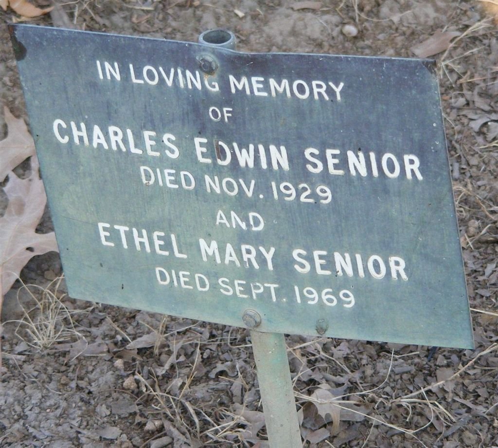 SENIOR Charles Edwin -1929 &amp; Ethel Mary -1969