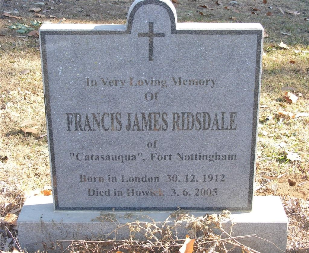 RIDSDALE Francis James 1912-2005