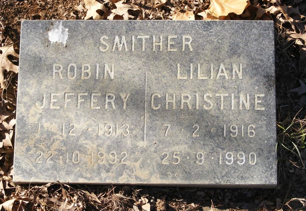 SMITHER Robin Jefferey 1913-1992 &amp; Lillian Christine 1916-1990
