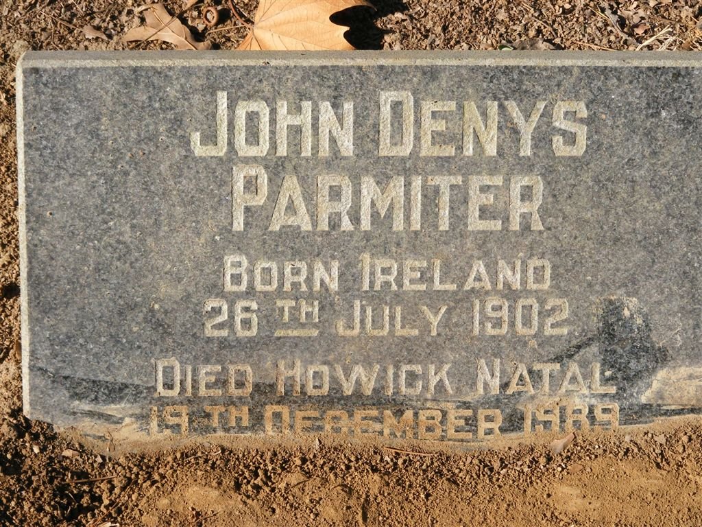 PARMITER John Denys 1902-1989