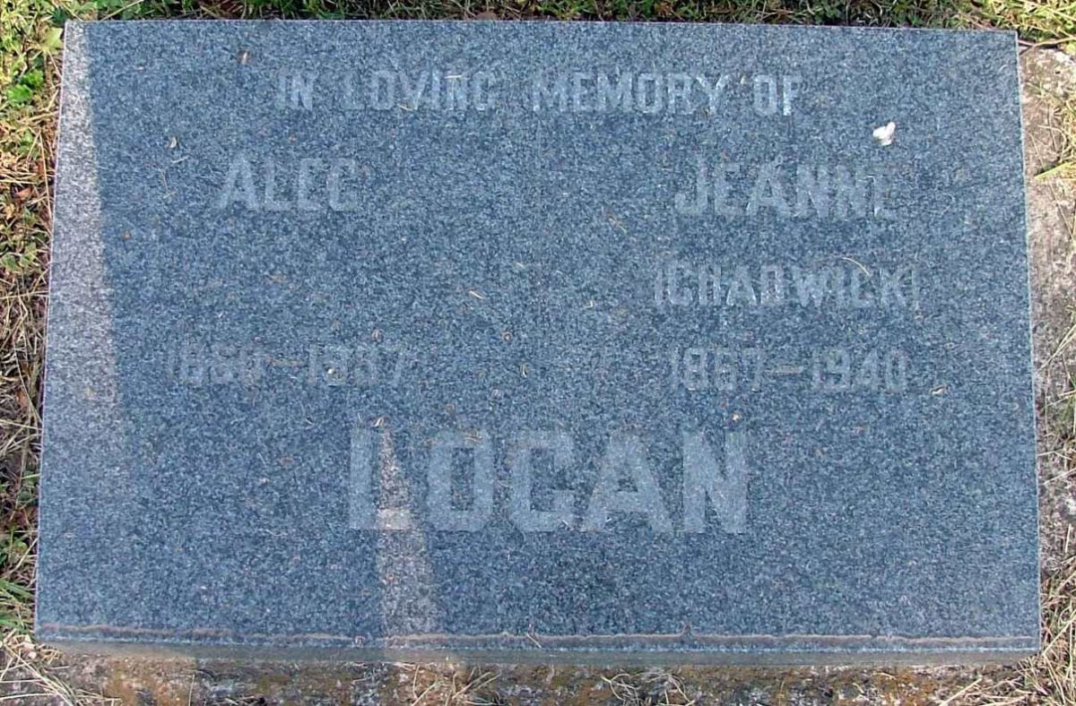 LOGAN Alec 1850-1937 &amp; Jeanne CHADWICK 1857-1940