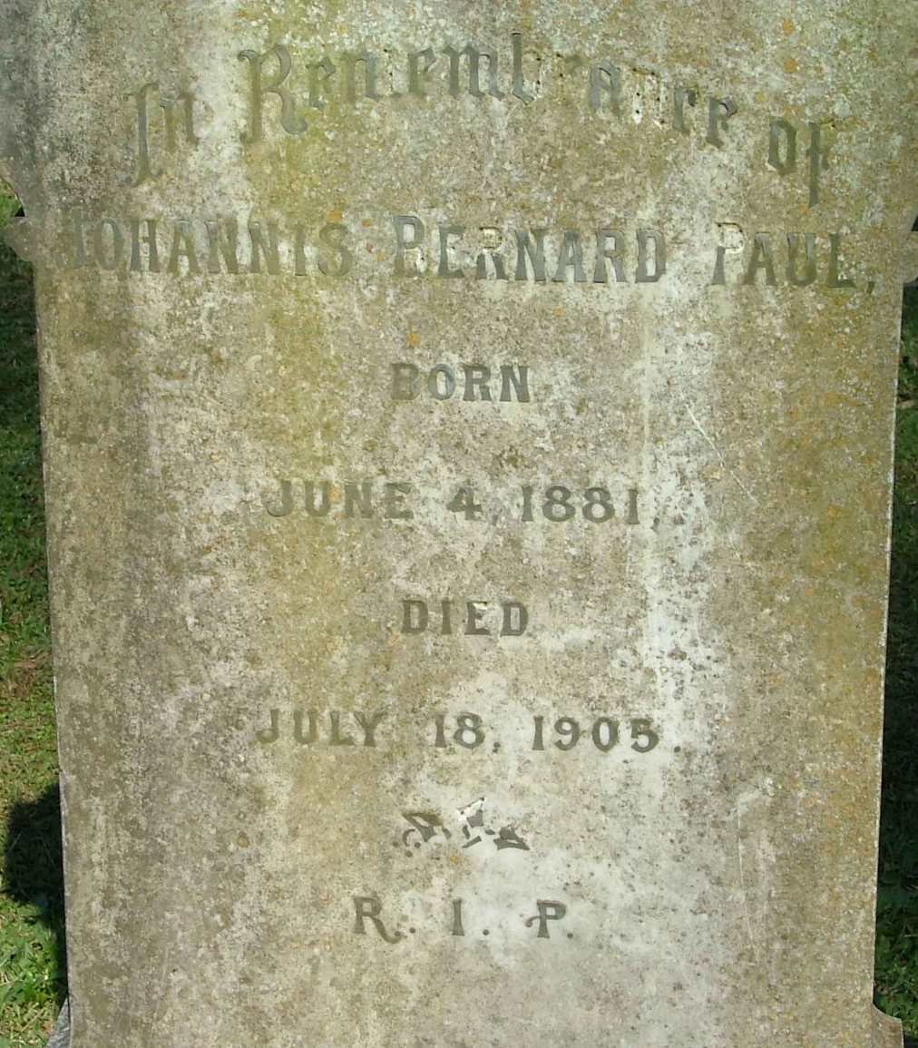 PAUL Johannis Bernard 1881-1905