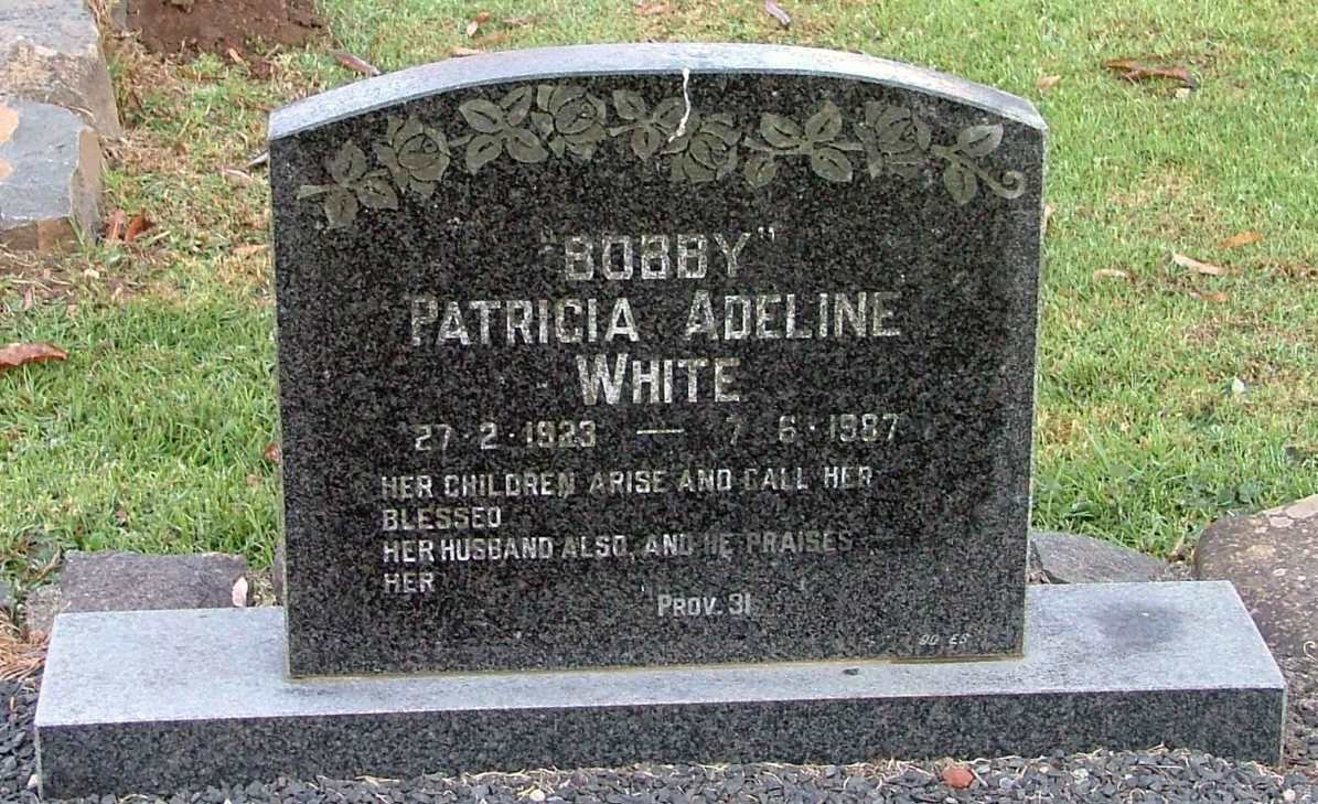 WHITE Patricia Adeline 1923-1987