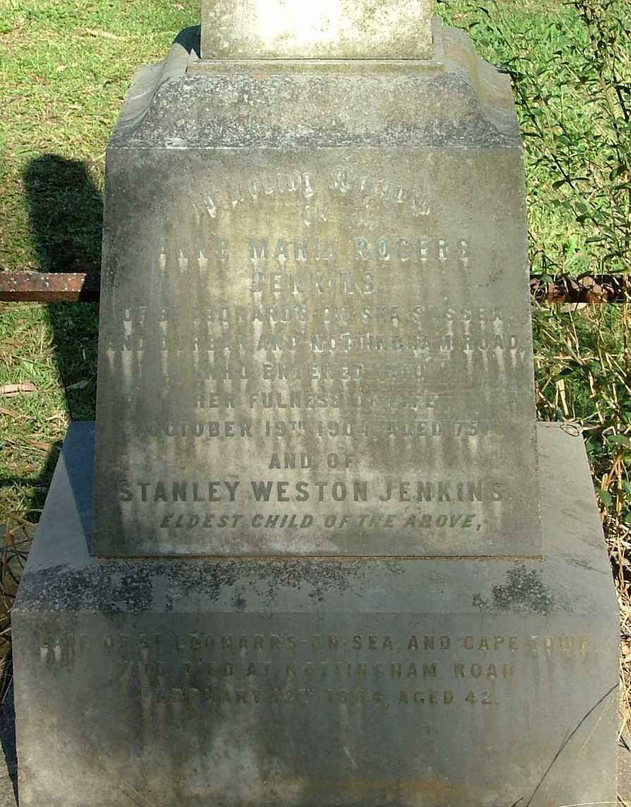 JENKINS Anne Maria Rogers -1904 :: JENKINS Stanley Weston -1904