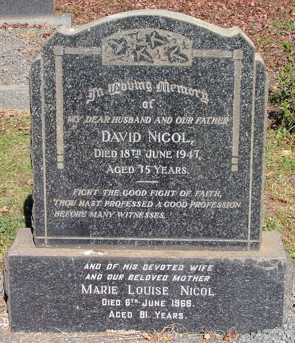 NICOL David -1947 &amp; Marie Louise -1966