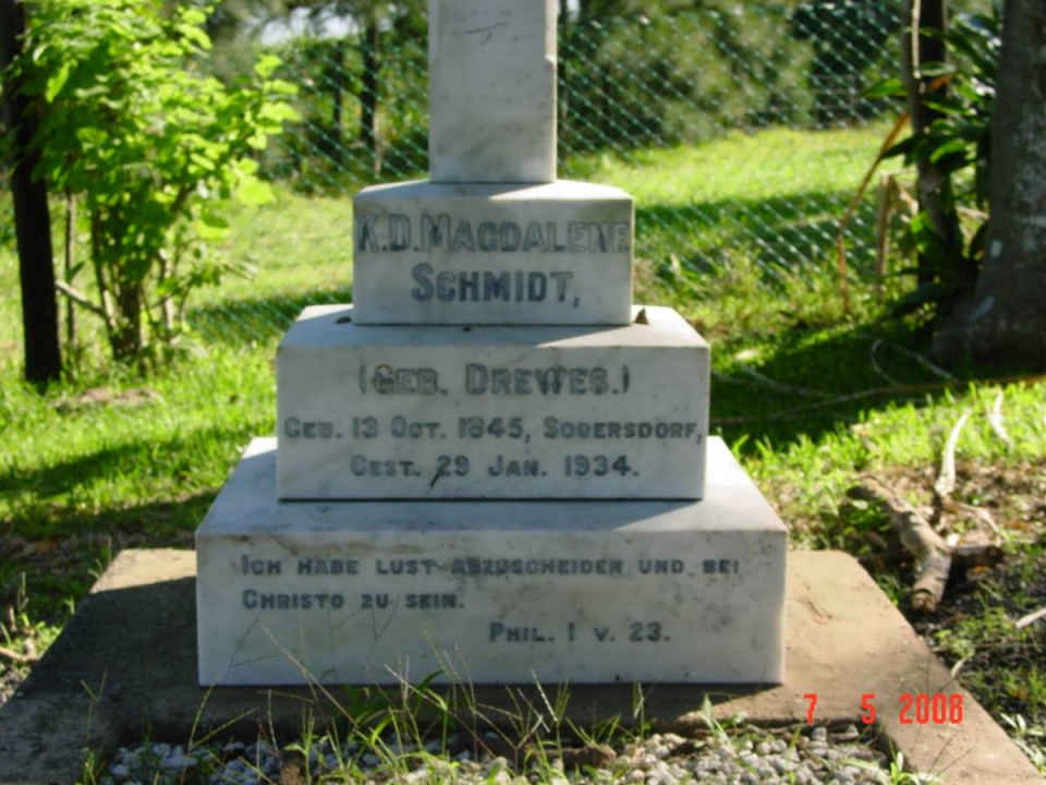 SCHMIDT K.D. Magdalene nee DREWES 1845-1934