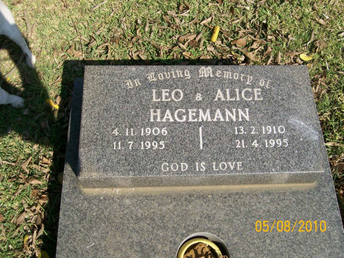 HAGEMANN Leo 1906-1995 &amp; Alice 1910-1995