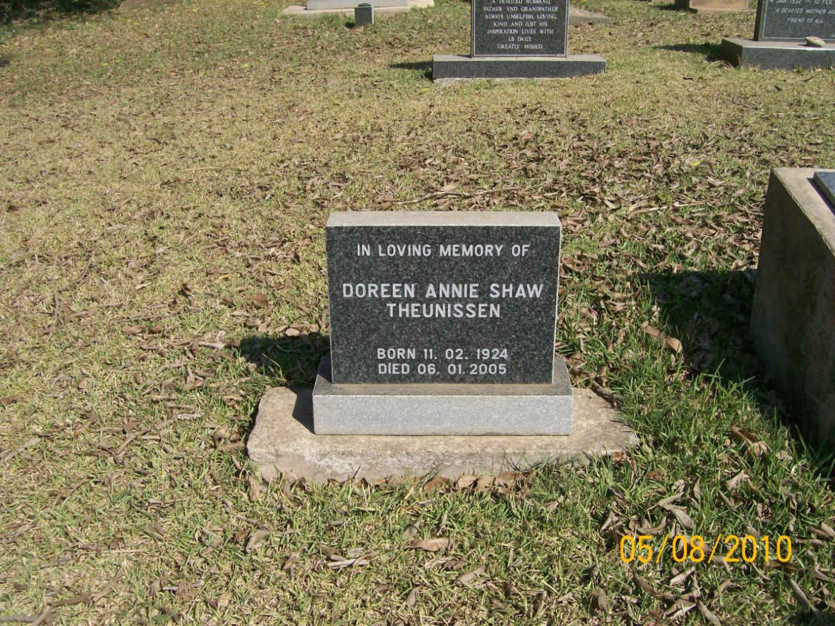 THEUNISSEN Doreen Annie Shaw 1924-2005