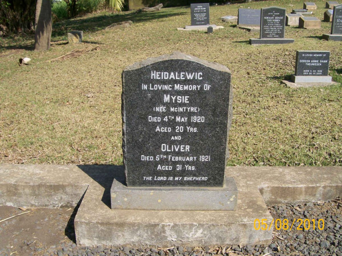 HEIDALEWIC Oliver -1921 &amp; Mysie McINTYRE -1920
