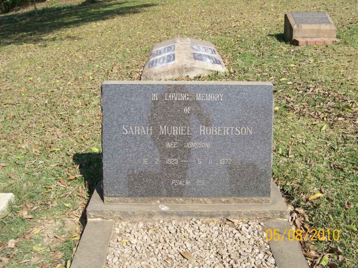 ROBERTSON Sarah Muriel nee JONSSON 1923-1972