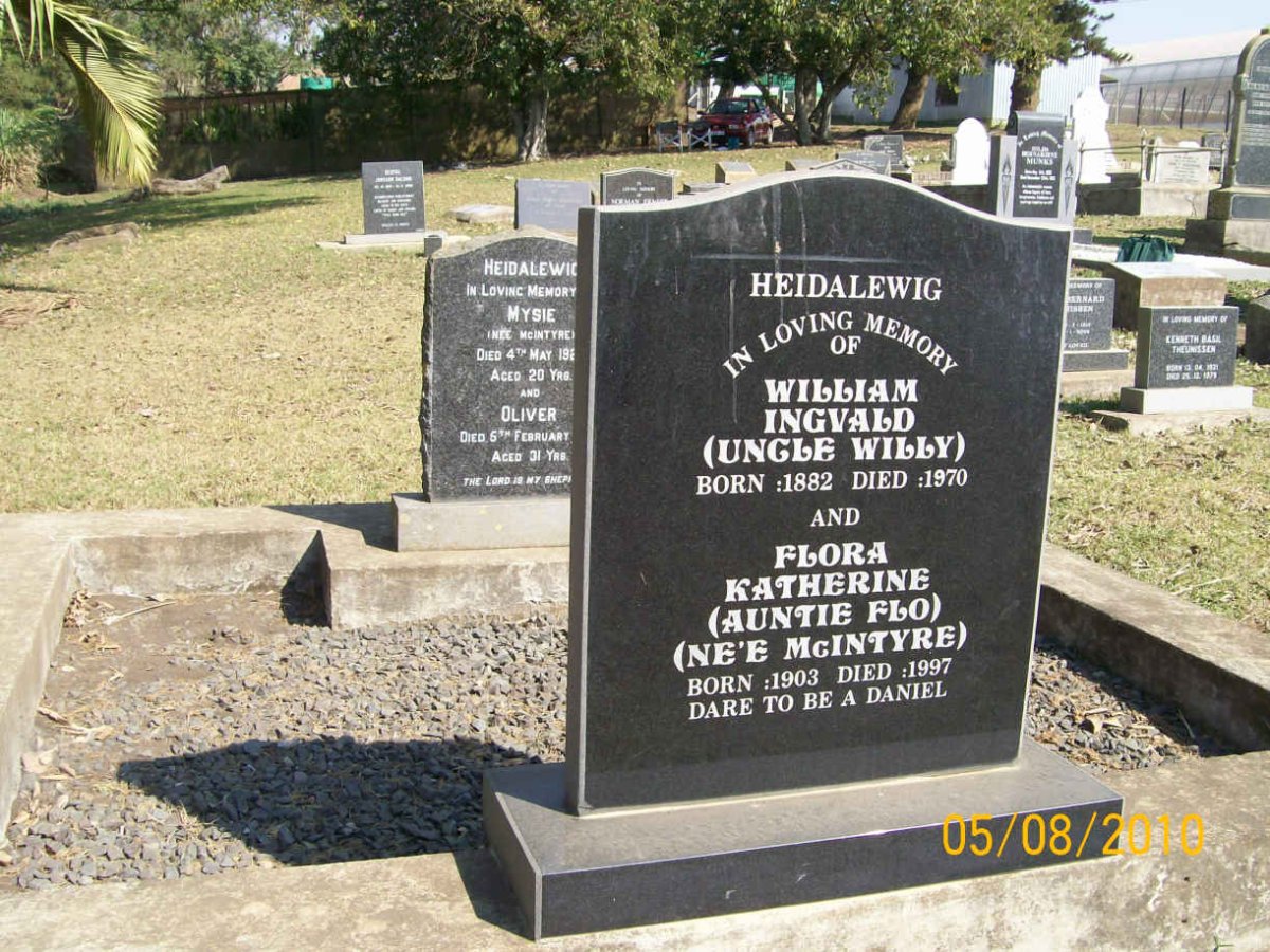 HEIDALEWIG William Ingvald 1882-1970 &amp; Flora Katherine McINTYRE 1903-1997