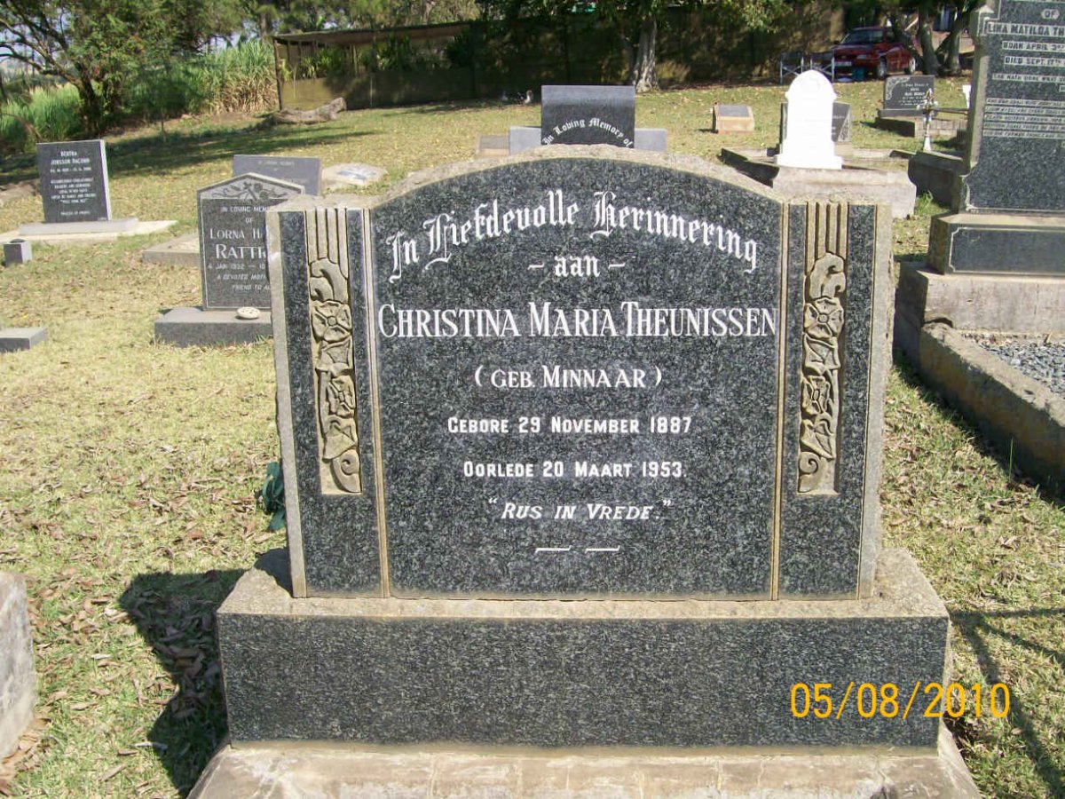 THEUNISSEN Christina Maria nee MINNAAR 1887-1953