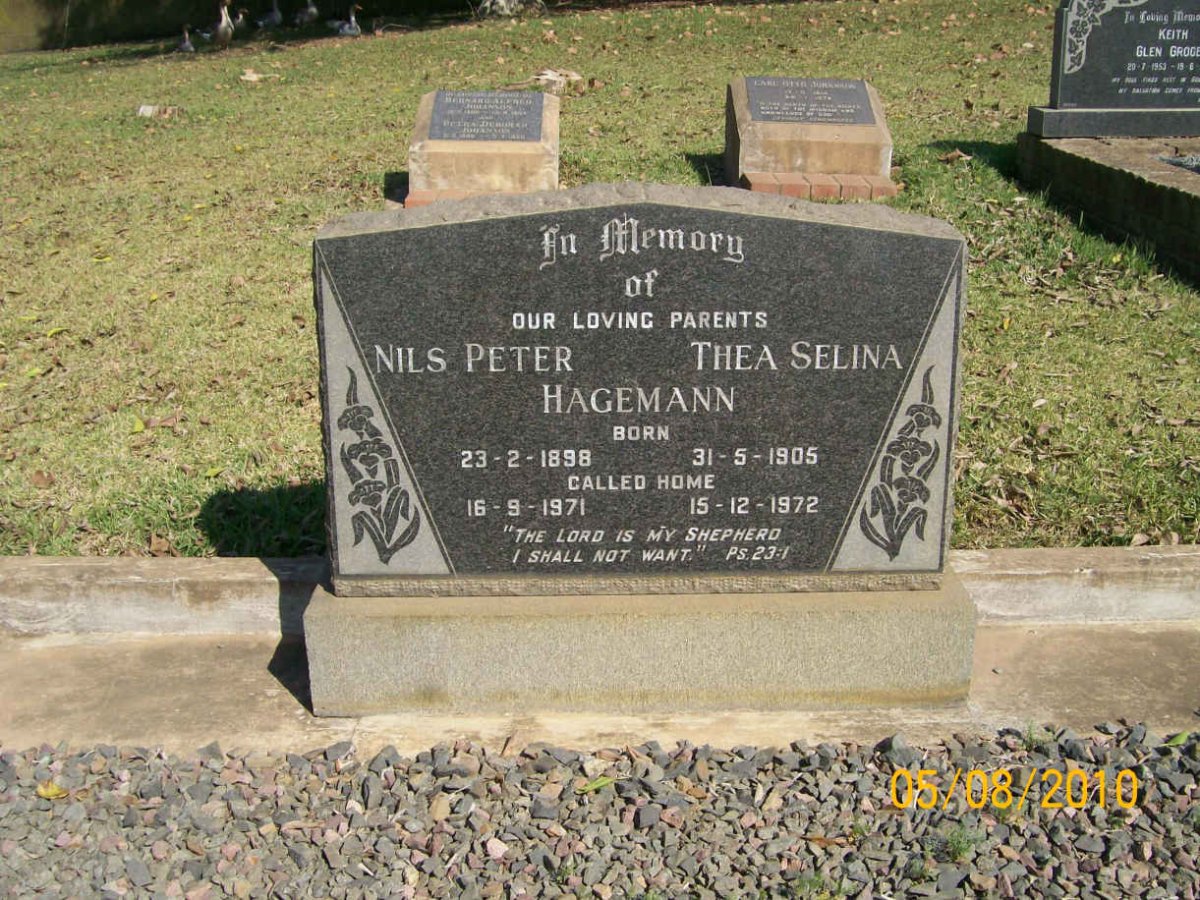 HAGEMANN Nils Peter 1898-1971 &amp; Thea Selina 1905-1972
