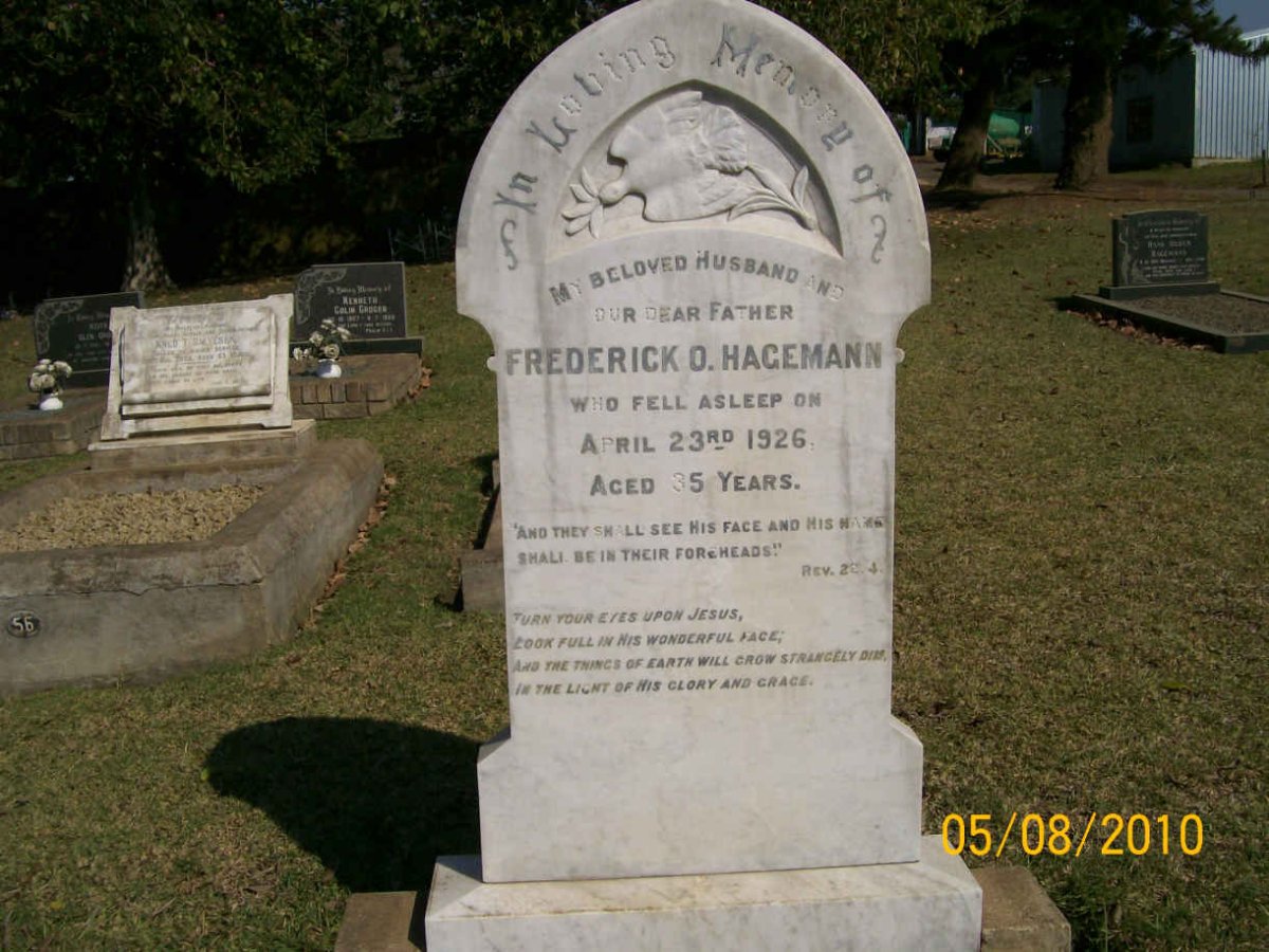 HAGEMANN Frederick O. -1926