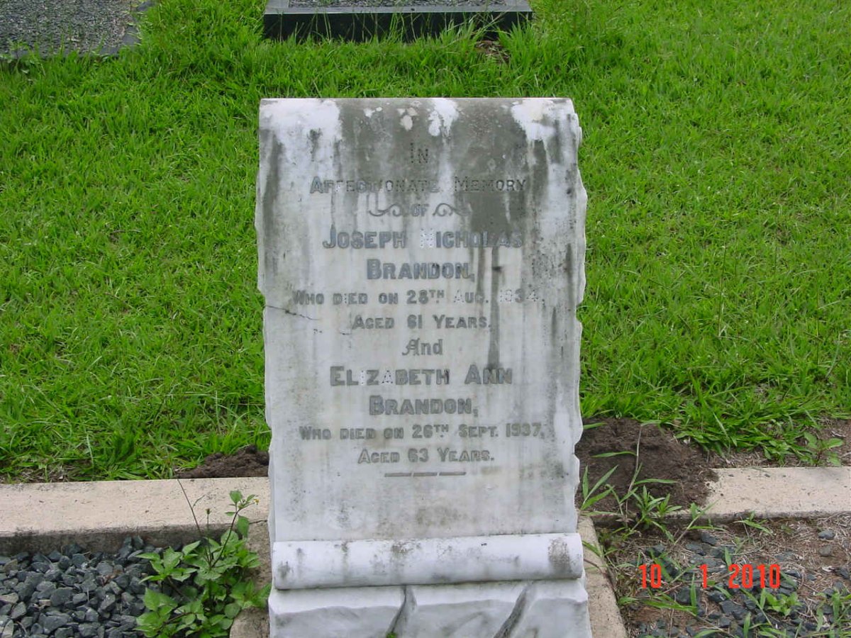 BRANDON Joseph Nicholas -1934 &amp; Elizabeth Ann  -1937