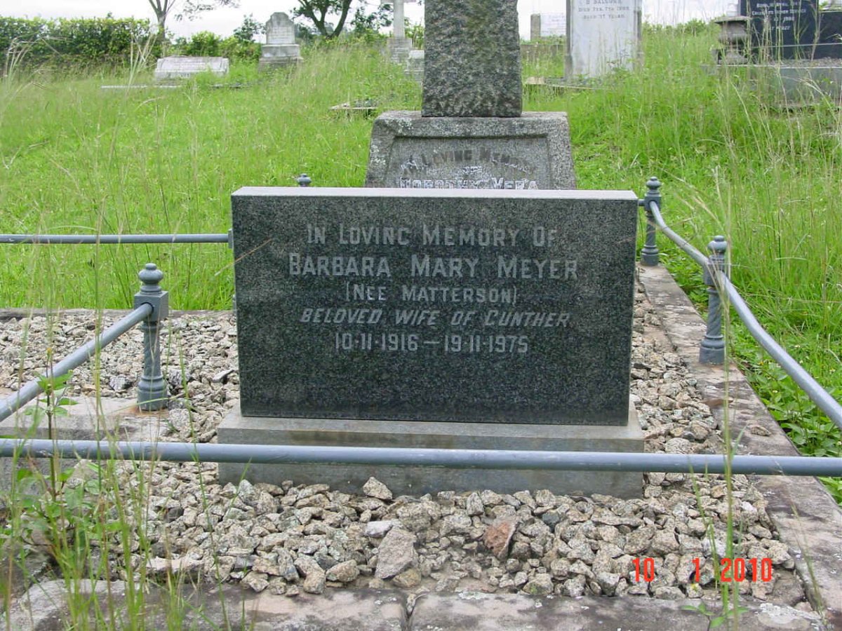 MEYER Barbara Mary nee MATTERSON  1916-1975