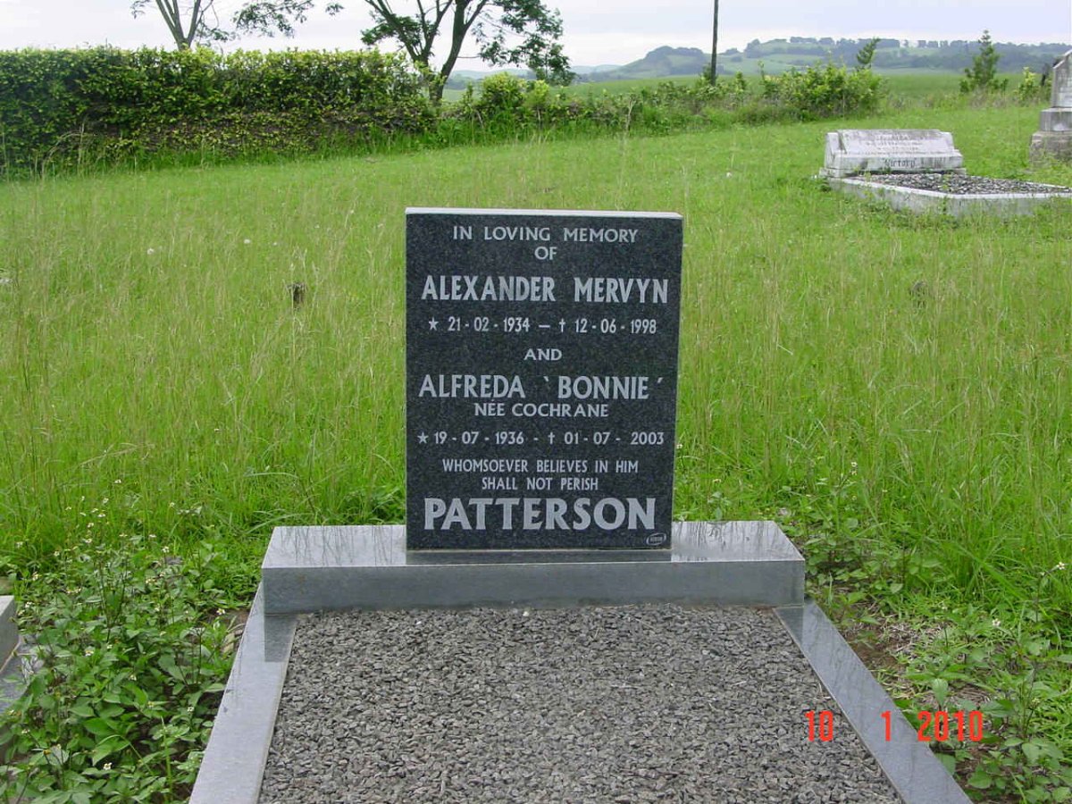 PATTERSON Alexander Mervyn 1934-1998 &amp; Alfreda COCHRANE 1936-2003