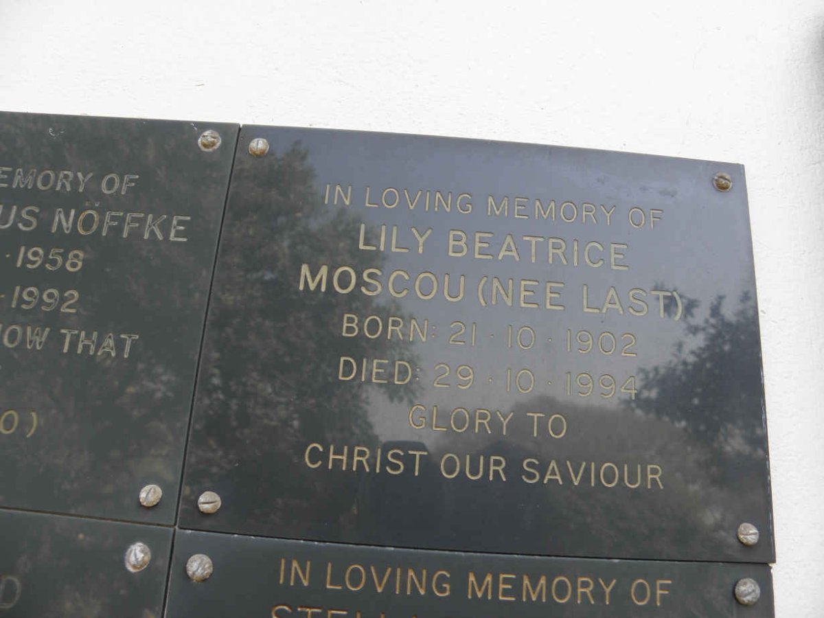 MOSCOU Lily Beatrice nee LAST 1902-1994
