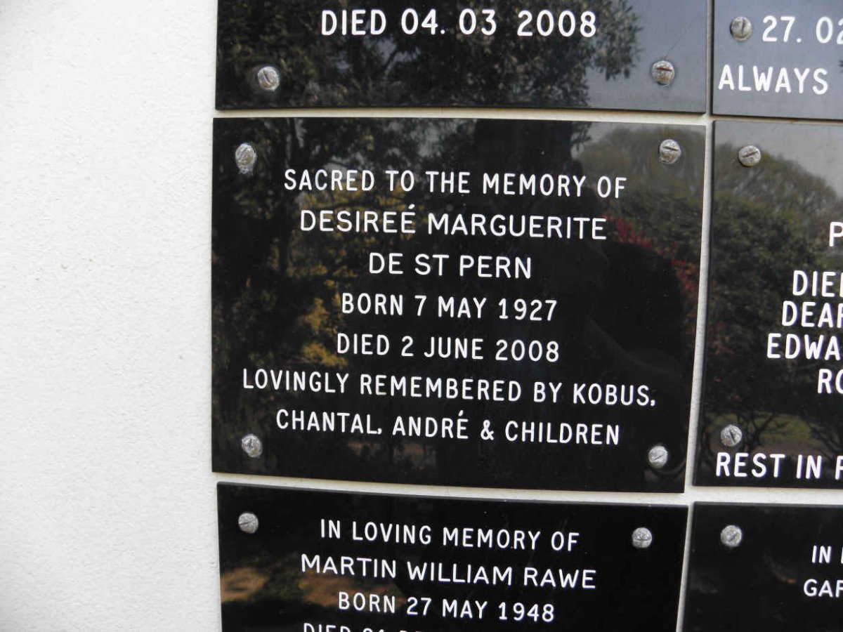 PERN Desireé Marguerite, de ST., 1927-2008