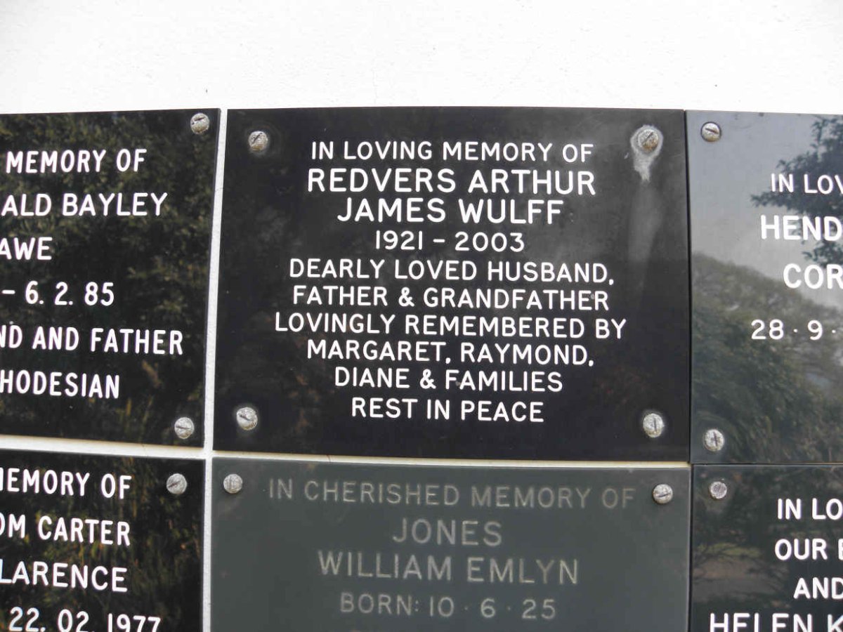 WULFF Redvers Arthur James 1921-2003