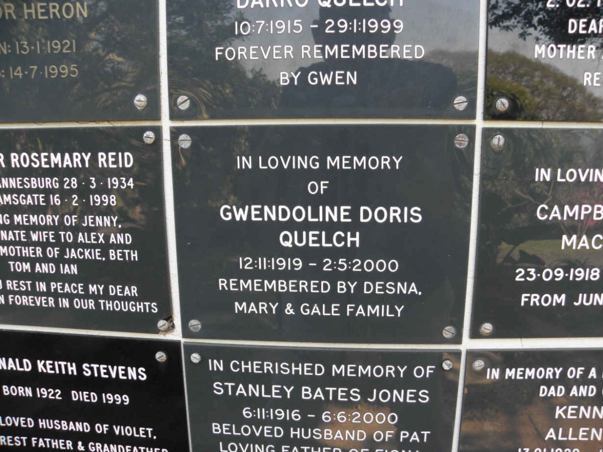 QUELCH Gwendolin Doris 1919-2000