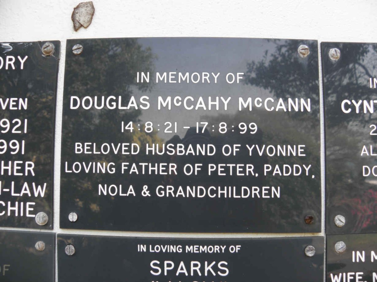 McCANN Douglas McCahy ??21-??99