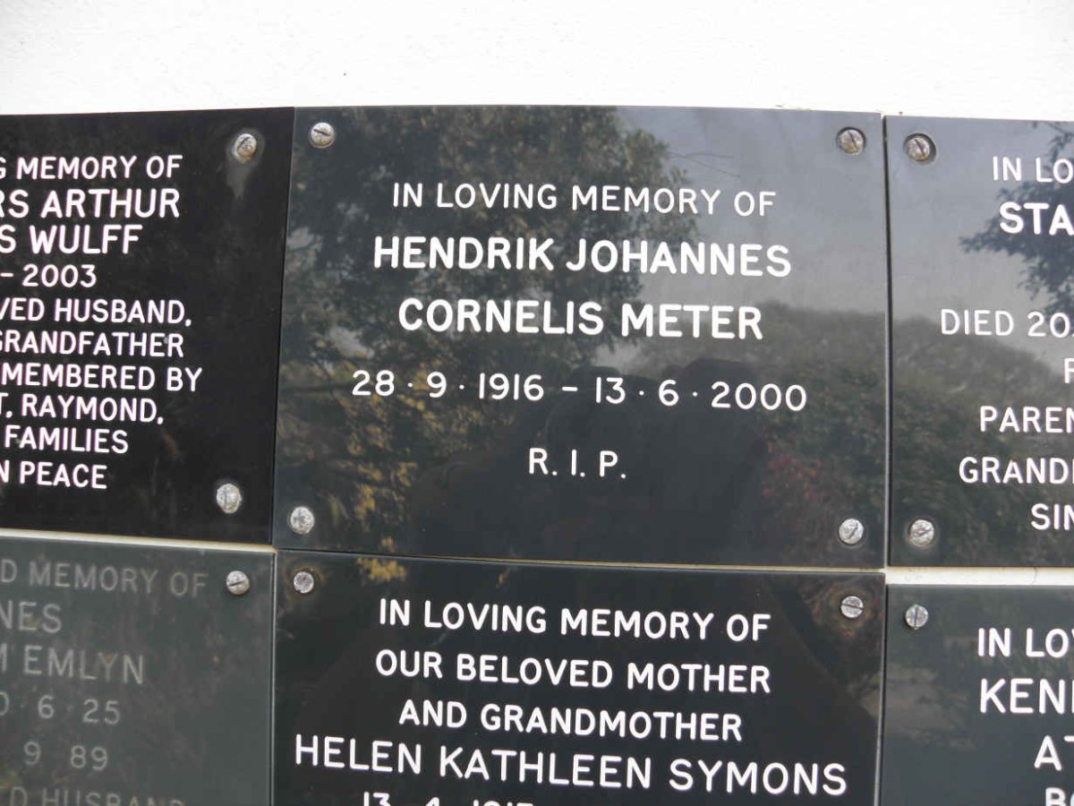METER Hendrik Johannes Cornelis 1916-2000