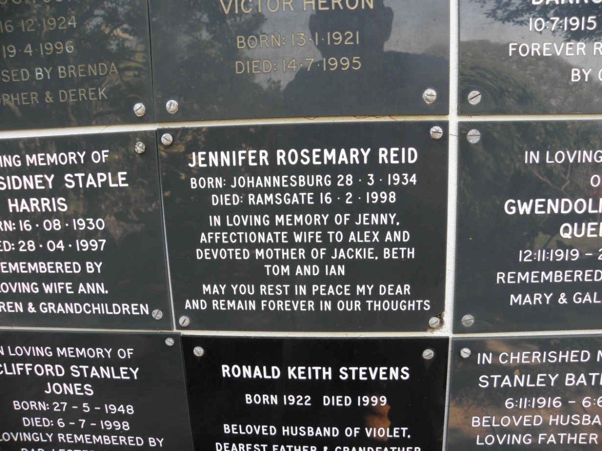 REID Jennifer Rosemary 1934-1998